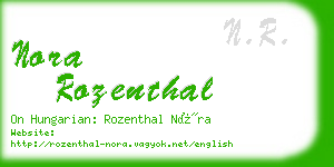 nora rozenthal business card